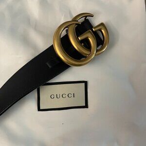 Gucci Marmont black leather belt size 105